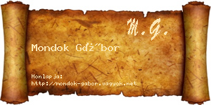 Mondok Gábor névjegykártya